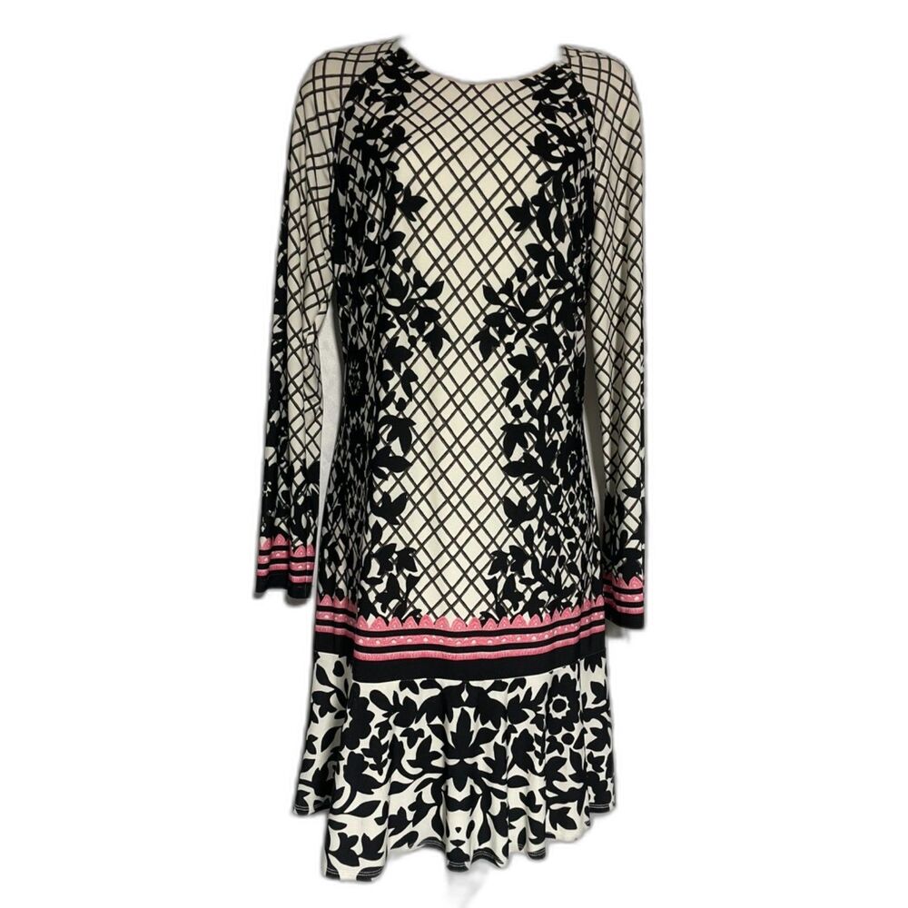 Fun Eliza  lined black and white pattern dress size 12
